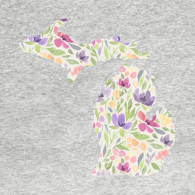 Michigan Silhouette Florals by randomolive